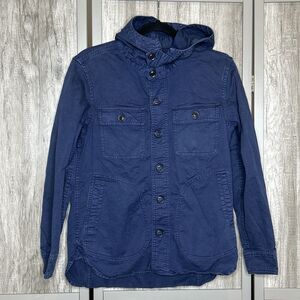 Junmen Utility Jacket Shirt Men Size S Hooded Made in Japan Navy